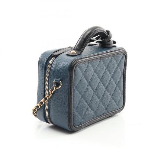 Chanel CC Filigree Small Vanity Bag Leather