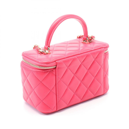Chanel Leather Matelasse Shoulder Bag Pink