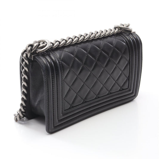 Chanel Boy Small Lambskin Shoulder Bag Black