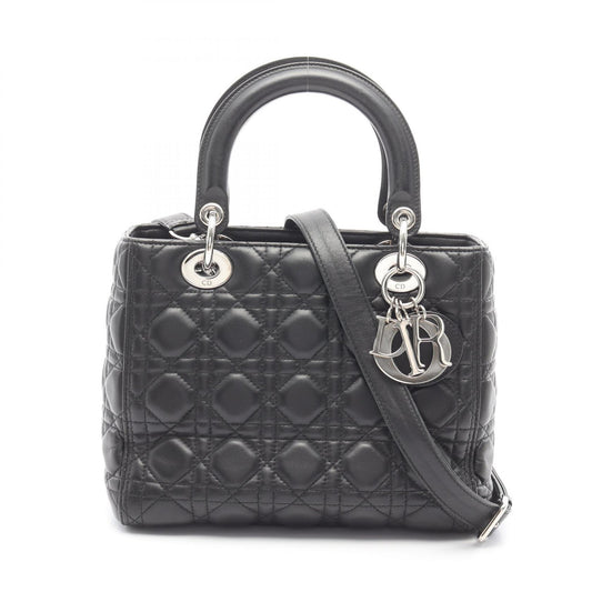 Dior Lady Dior Cannage Leather Handbag Black