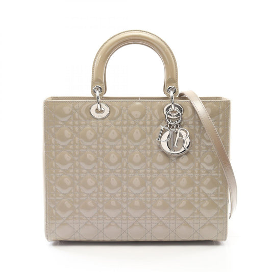 Dior Lady Dior Large Patent Leather Handbag
