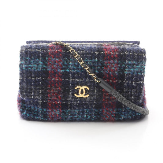 Chanel Tweed Leather Fabric Shoulder Bag