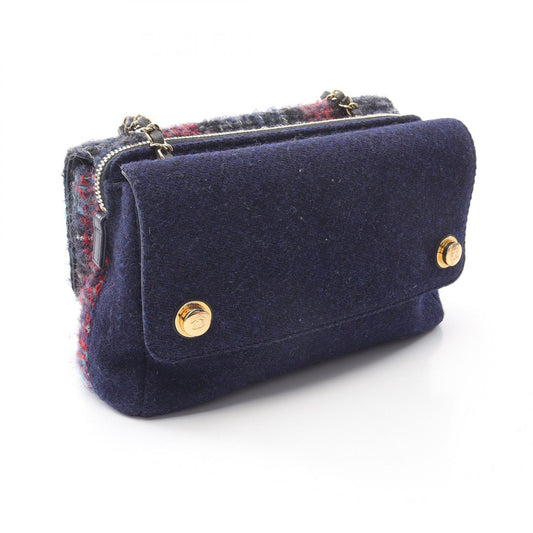 Chanel Tweed Leather Fabric Shoulder Bag