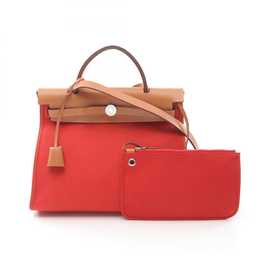 Hermes Aile Bag Zip PM Leather Canvas Handbag