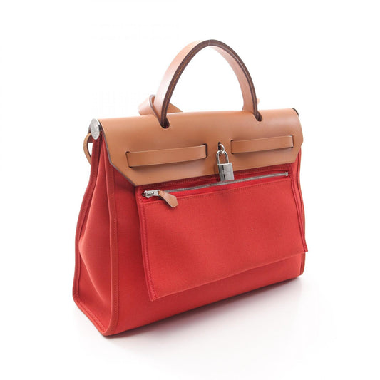 Hermes Aile Bag Zip PM Leather Canvas Handbag
