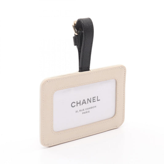 Chanel Leather Luggage Tag Matelasse Coco Mark Card Case