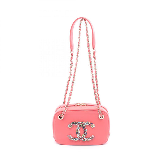 Chanel Lambskin Coco Mark Shoulder Bag Pink