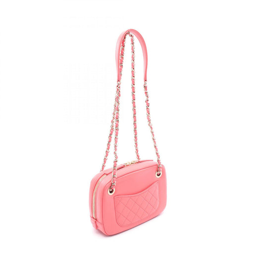Chanel Lambskin Coco Mark Shoulder Bag Pink