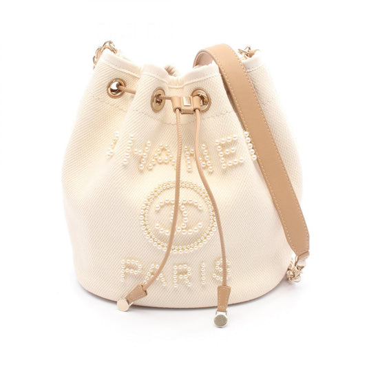 Chanel Deauville Canvas Leather Shoulder Bag AS1045
