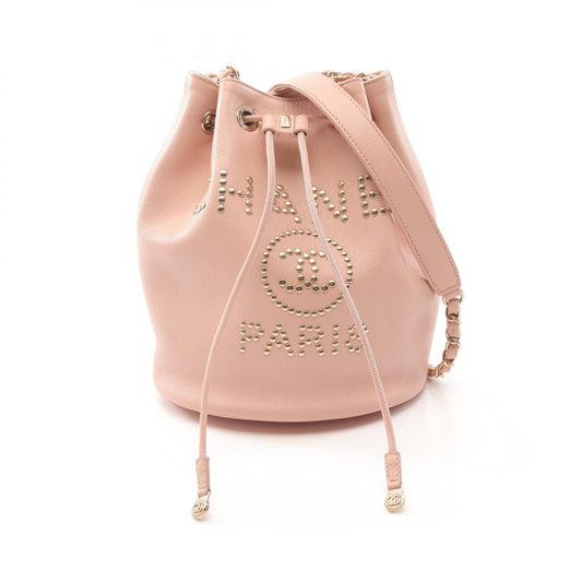 Chanel Deauville Studded Logo Shoulder Bag