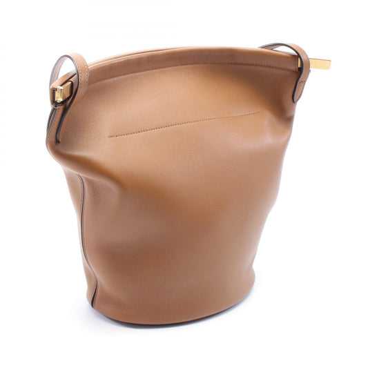 Celine Leather Clasp Bucket Shoulder Bag