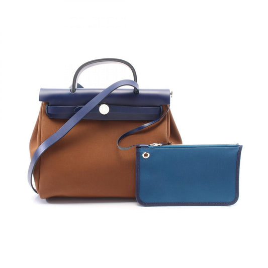 Hermes Aile Bag Zip PM Leather Canvas Handbag