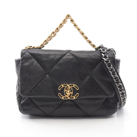 Chanel 19 Matelasse Lambskin Shoulder Bag Black