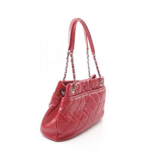 Chanel Matelasse Tote Bag Red Leather