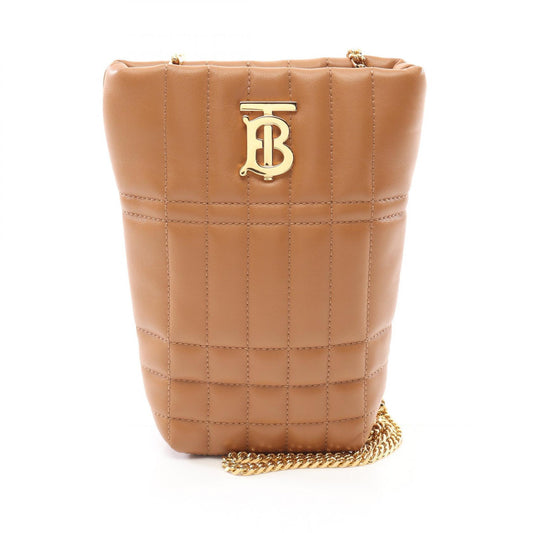 Burberry Leather Quilted Bucket Shoulder Bag