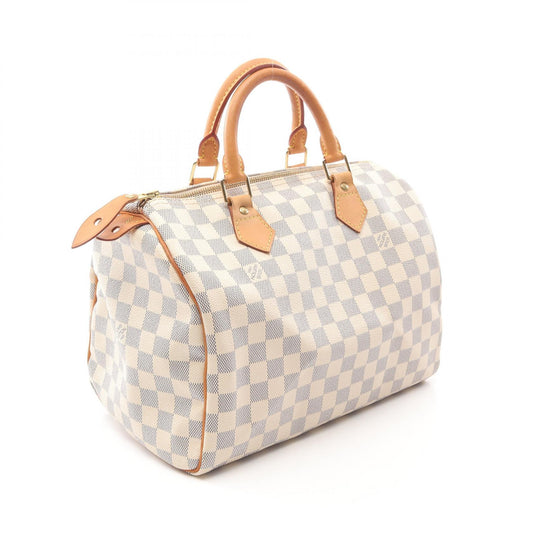 Louis Vuitton Speedy 30 Handbag PVC Canvas Leather