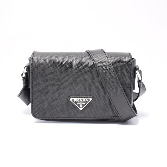 Prada Saffiano Leather Triangle Logo Shoulder Bag