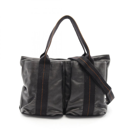 Hermes Handbag Caravan Horizontal MM Black