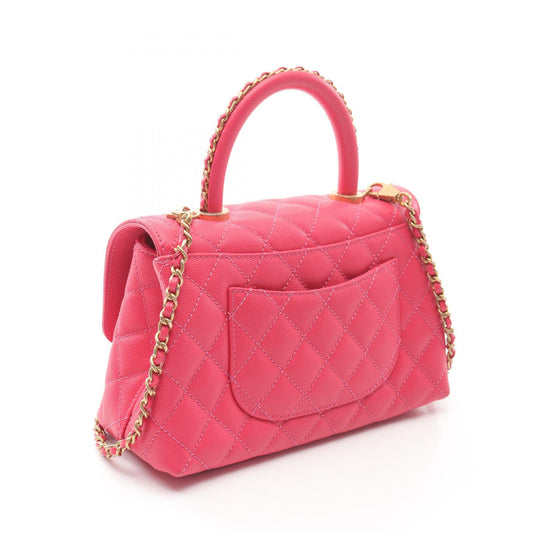 Chanel Coco Handle Flap Matelasse Handbag Pink