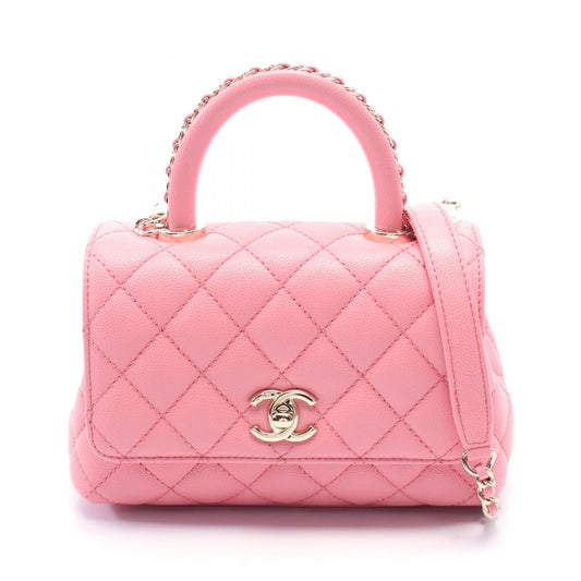 Chanel Coco Handle XXS Leather Handbag Pink