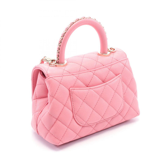 Chanel Coco Handle XXS Leather Handbag Pink