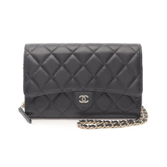 Chanel Matelasse Shoulder Bag Black Leather