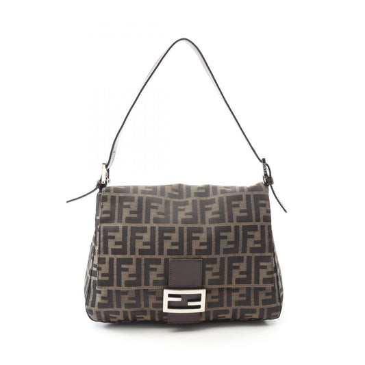 Fendi Mamma Bucket Canvas Leather Shoulder Bag