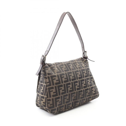 Fendi Mamma Bucket Canvas Leather Shoulder Bag