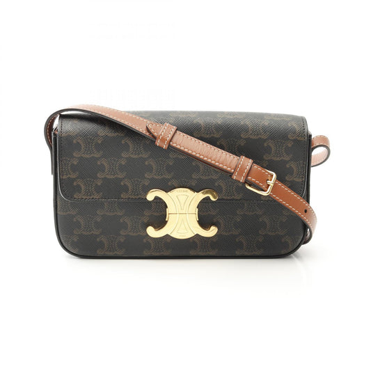 Celine Claude Triomphe Shoulder Bag Brown