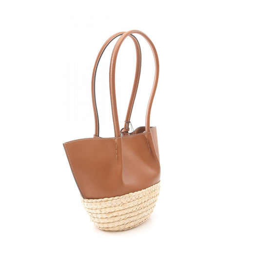 Tod's Leather Raffia Timeless Tote Bag