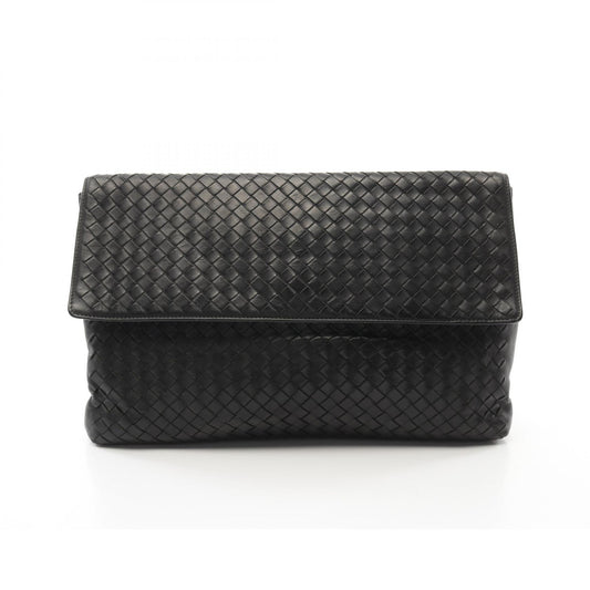Bottega Veneta Leather Intrecciato Clutch Bag