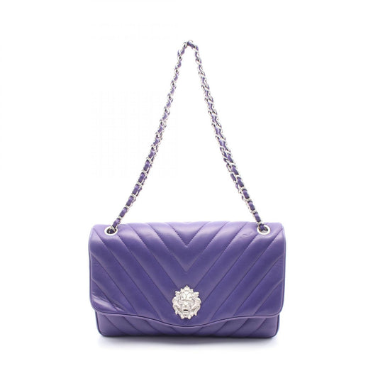 Chanel Lambskin Shoulder Bag Purple