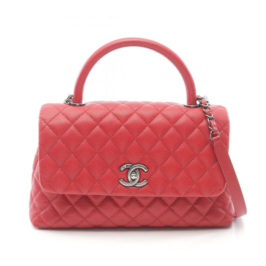 Chanel Coco Handle Flap Bag Caviar Leather Red