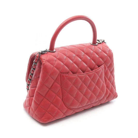 Chanel Coco Handle Flap Bag Caviar Leather Red