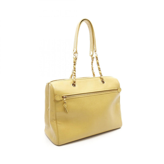 Chanel Caviar Skin Shoulder Bag Green