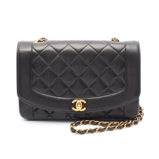 Chanel Diana Flap Shoulder Bag Lambskin Black