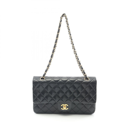 Chanel Lambskin Matelasse W Flap Shoulder Bag A01112
