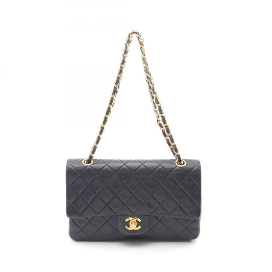 Chanel Lambskin Matelasse W Flap Shoulder Bag A01112