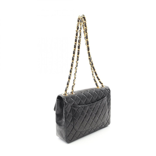 Chanel Lambskin Single Flap Shoulder Bag Black