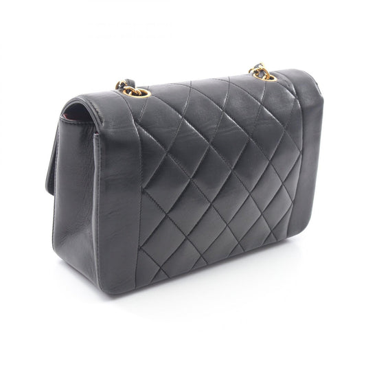 Chanel Lambskin Diana Flap Shoulder Bag Black