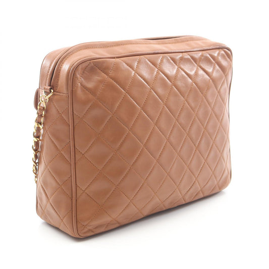 Chanel Matelasse Lambskin Shoulder Bag Brown