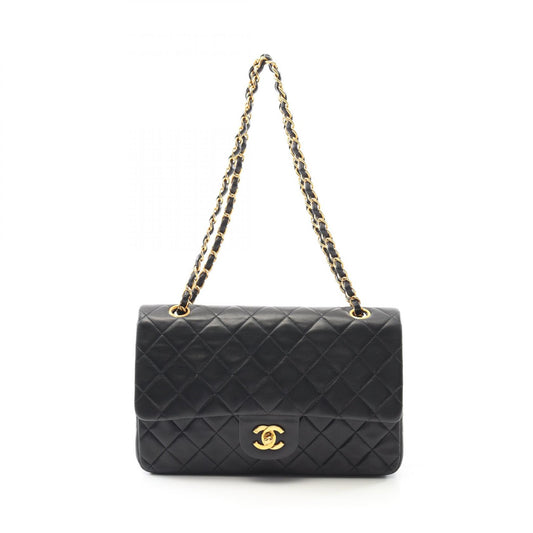 Chanel Lambskin Matelasse W Flap Shoulder Bag