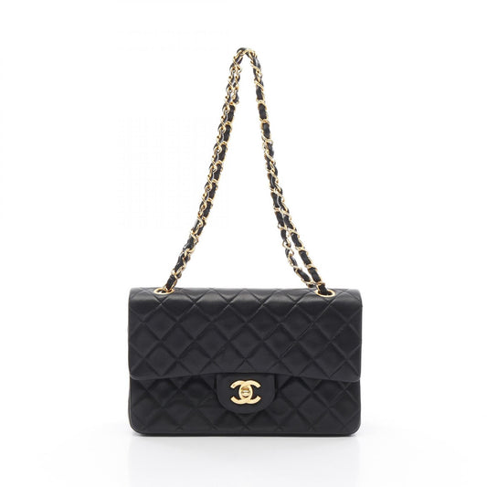Chanel Lambskin Matelasse W Flap Shoulder Bag