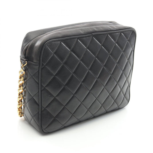Chanel Lambskin Matelasse Shoulder Bag Black