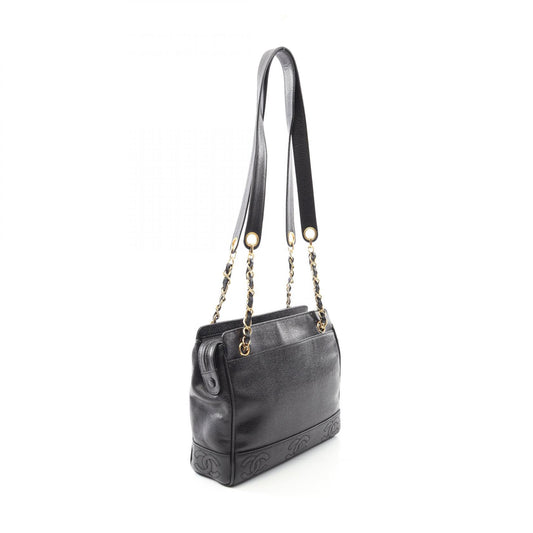 Chanel Triple Coco Tote Bag Caviar Skin Black