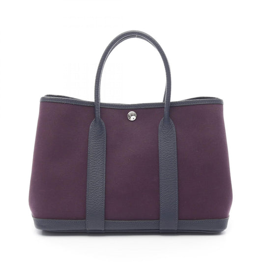 Hermes Garden Party TPM Tote Bag Purple Navy
