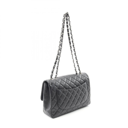 Chanel Caviar Skin Single Flap Shoulder Bag Black