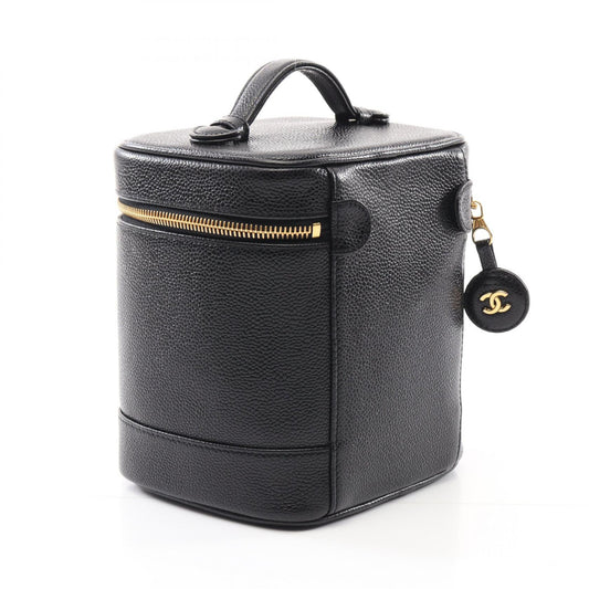 Chanel Coco Mark Handbag Black Leather