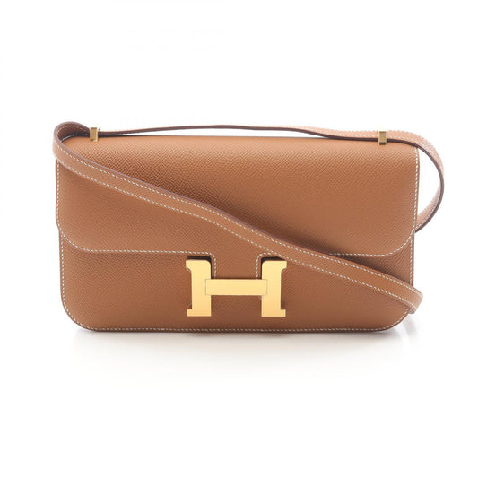 Hermes Constance Elan Shoulder Bag Brown Leather