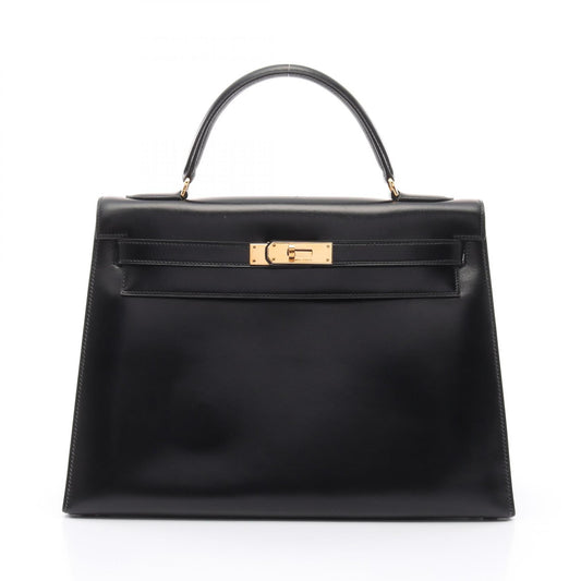 Hermes Kelly Handbag Black Leather